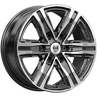 Литые диски R8 (КС1174) 7.500xR17 6x114.3 DIA66.1 ET45 алмаз черный для Nissan