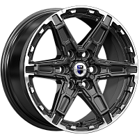 Литые диски Дистрикт (КС1159) 8.000xR18 6x114.3 DIA66.1 ET25 черный бриллиант для Nissan Navara Литые диски Дистрикт (КС1159) 8.000xR18 6x114.3 DIA66.1 ET25 черный бриллиант для Nissan Navara